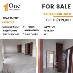 APARTMENT for SALE, in KARTABOUN / JBEIL, with a great sea view. 0