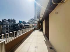 Furnished Rooftop apartment with opej views for rent in Achrafieh.