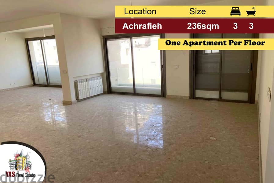 Achrafieh/Sioufi 236m2 | Prime Location | High Floor | High End | PA | 0