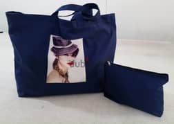 Navy Blue Beach Bag