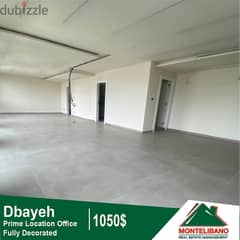 1050$ Cash/Month!! Office For Rent In Dbayeh!! Prime Location!!