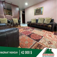 42000$!! Apartment for sale located in Mazraat Yachouh