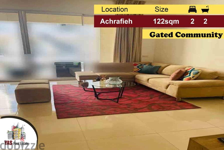 Achrafieh 122m2 | Gated Community | Ultra Prime Location | PA | 0