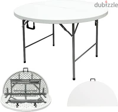 Indoor/Outdoor Heavy Duty Round Folding Table 122 x 74 cm