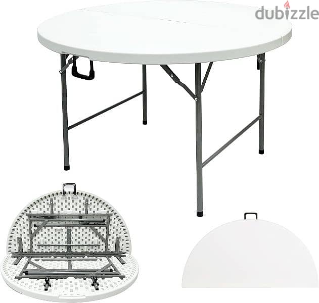 Indoor/Outdoor Heavy Duty Round Folding Table 122 x 74 cm 0