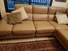 camel leather sofa