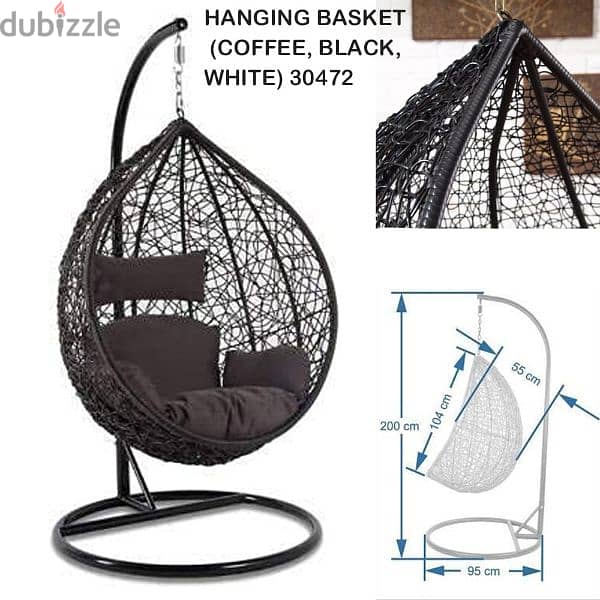 Modern Patio Hanging Swing Basket Chair 0