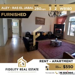 Apartment for rent in Aley Ras El Jabal - Furnished WB180 0