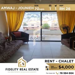Chalet for rent in Amwaj Jounieh RH26