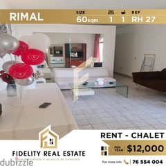 Chalet for rent in Rimal zouk mosbeh RH27