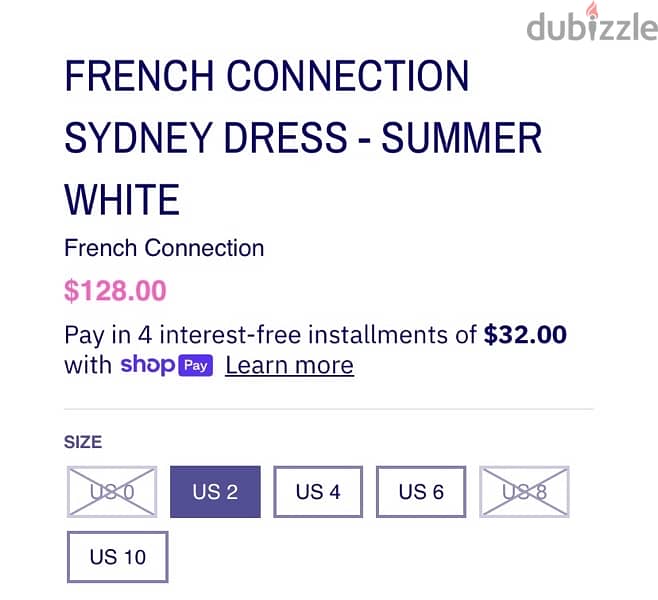 White Graduation Dress new with tag. French Connection 3