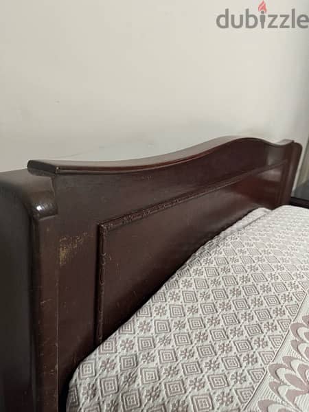 vintage mogono bed 195 com - 125 cm 1