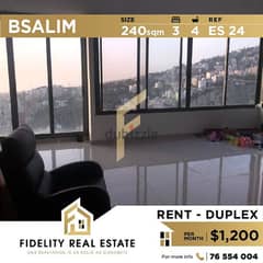 Duplex apartment for rent in Bsalim ES24 0