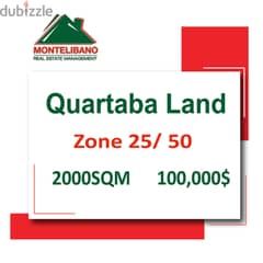 a flat Land in Qartaba For Sale!!!
