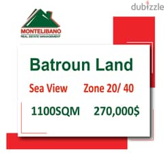 An open Sea View land in BATROUN!!!