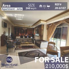 Apartment for Sale in Jeita , 260 m2, شقة للبيع في جعيتا