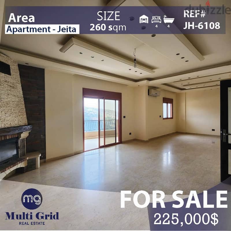 JH-6108 / Apartment For Sale in Jeita, شقّة للبيع في جعيتا 0