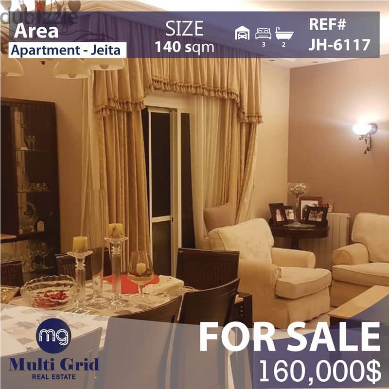Apartment For Sale in Jeita ,JH-6117, شقّة للبيع في جعيتا 0