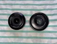 Two Canon EF mount manual focus Voigtlander lenses.