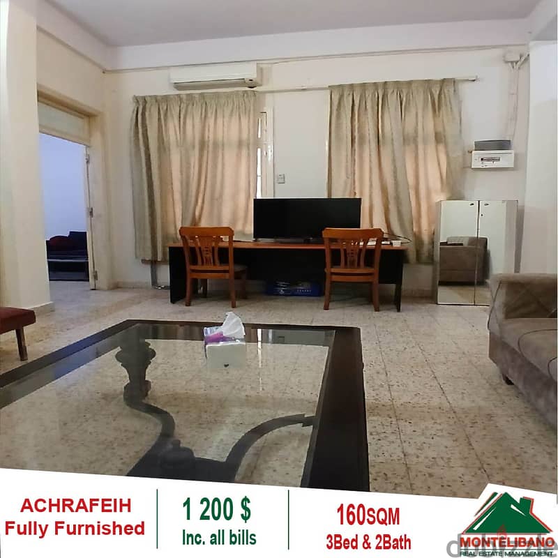 1200$!! Fully Furnished Apartment for sale located Achrafieh 1