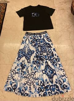 Dolce & Gabbana Set Top and Skirt size L fits M New Condition