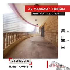 Apartment for sale in Al Maarad Tripoli 270 sqm ref#rk686
