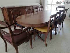 Solid wood carved dining room & dressoir  غرفة صفرة خشب حفرودرسوار