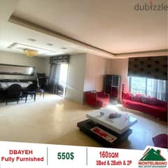 550$ Cash/Month!! Apartment For Rent In Dbayeh!! Open View!!