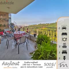 Mansourieh-Aylout | Solar Panels | Unfurnished 190m² Ap | Open View