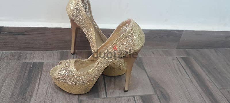 Gold Set Heels + bag 1