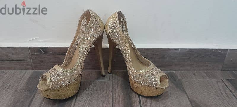 Gold Set Heels + bag 2