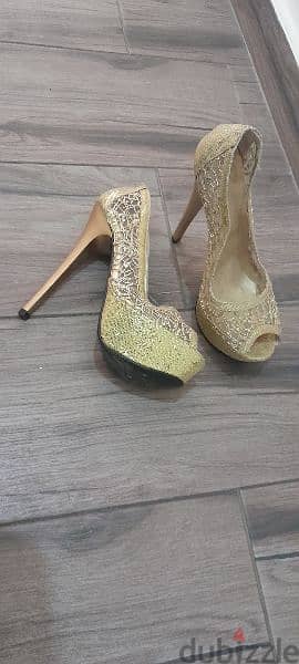 Gold Set Heels + bag 6