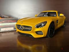 mercedes benz gt amg in yellow autoart diecast model car scale 1/18