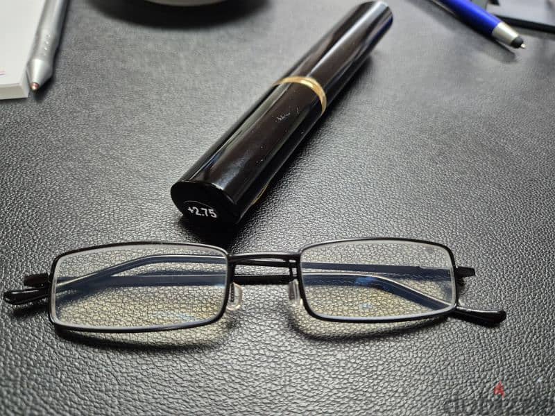 Reading Glasses 2.75x Light Black Steel Frame 1