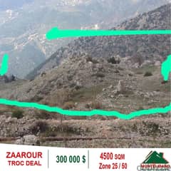 300000$!! TROC DEAL Open View Land for sale located in Zaarour