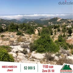 52000$!! Open Sea View Land for sale in Mechmech Jbeil
