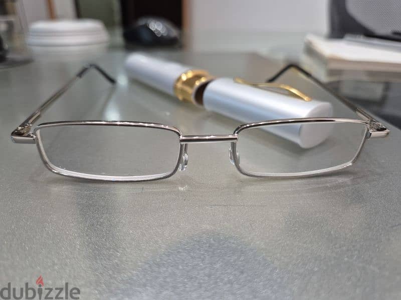 Reading Glasses 2.75x  Light Silver Steel Frame 0