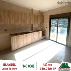 140,000$!! Lease To Own Apartment for Sale located in Blaybel!!!