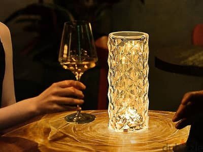 Crystal Diamond Table Lamp, Transparent 3-Color Aura/RGB