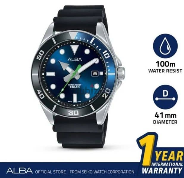 ALBA diver 100m made by seiko 2