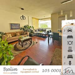 Bsalim | Furnished & Equipped 2 Bedrooms Apartment | 3 Parking Spots
