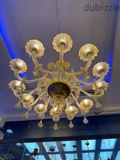 Murano glass lighting ثريا مورانو ايطالية انتيك لون ذهبي رائعة الجمال