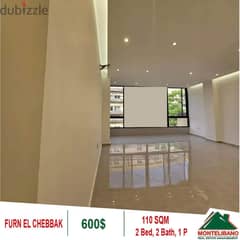 600$!! Apartment for rent located in Furn El Chebbak