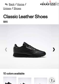 Original Reebok Unisex Classic Leather Shoes Size 37.5