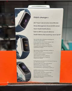 Fitbit charge 5 Platinum Stainless Steel Case &steel blue band