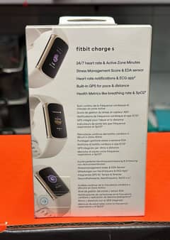 Fitbit Charge 5 soft gold stainless steel case & lunar white band