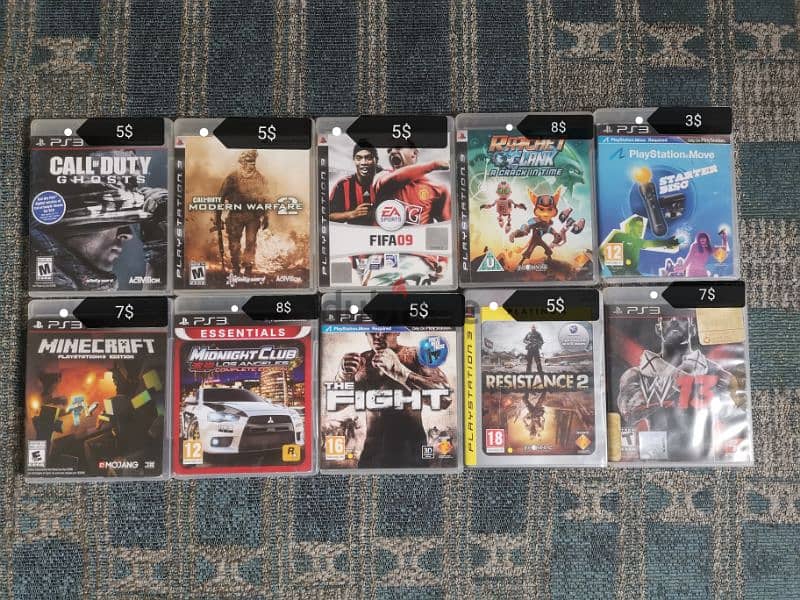 Ps3, ps4 and ps5 games used + ps3 consoles 5