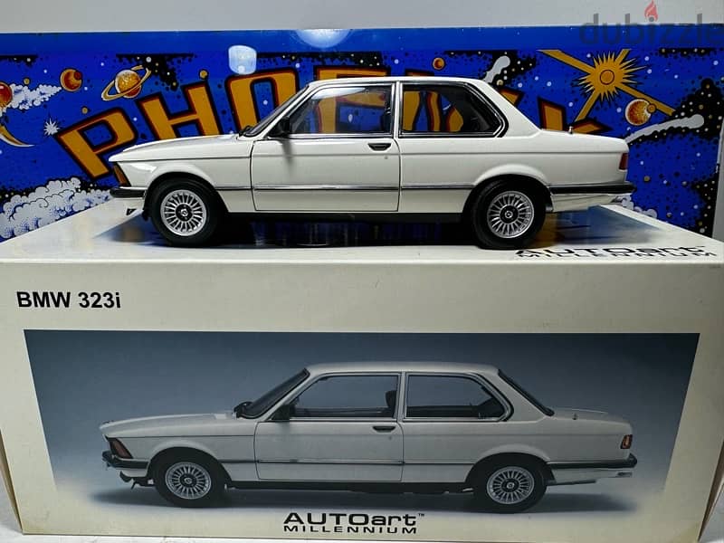 1/18 diecast Autoart RARE BMW 323i 1977 Alpine White #75111 MINT 2