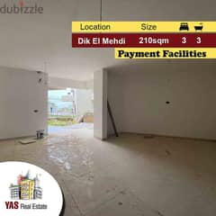 Dik El Mehdi 210m2 | 110m2 Terrace | Payment Facilities | Calm area|NE