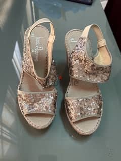 glitter silver high heel sandal